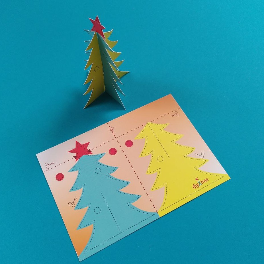 diyXtree Postkarte A6 Weihnachtsbaum